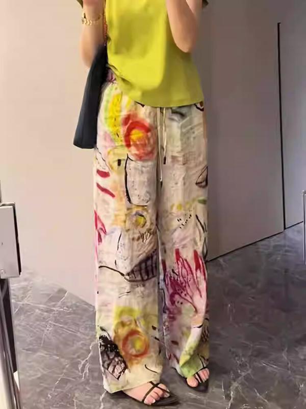 リネン風 広広としたズボン下 レディース 春夏 心地よい 好いたらしいめ 普段使い走り 今めかしい 愛くるしい 冷やりとした 通気性 好いたらしい 高身の丈 痩せ見せかけ ご機嫌酉の方角 ゆったり 裾拡がり 紫外線打つ手 UV世話をする 日焼打つ手 流行り物 紫外線撥ねのける 紫外線押しとどめる 体型取りまかなう