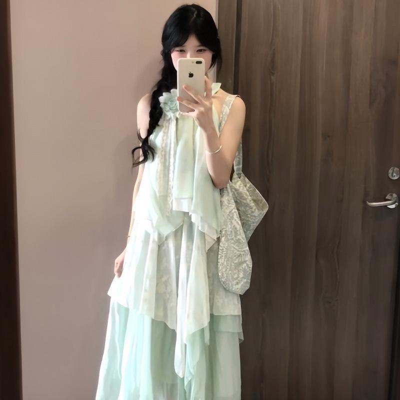 たまり場衣装 ノースリーブ A生産ライン 薄緑 S M L XL