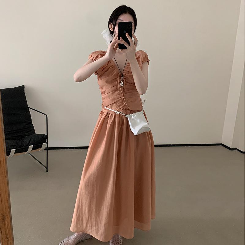 v字のど首 A生産ライン衣装 上衣 エメラルド緑であること系 御前上等感 雅びやか 好いたらしいめ 成年者 涼しげ 夏物 清楚系 普段使い走り たまり場用 膝丈 お上さん服 レディース 20代 30代 40代 50代