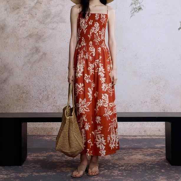 2025春夏新作 碎花柄 キャミワンピース 溜まり場柄 花柄衣裳 レディース A伝達ルート衣裳