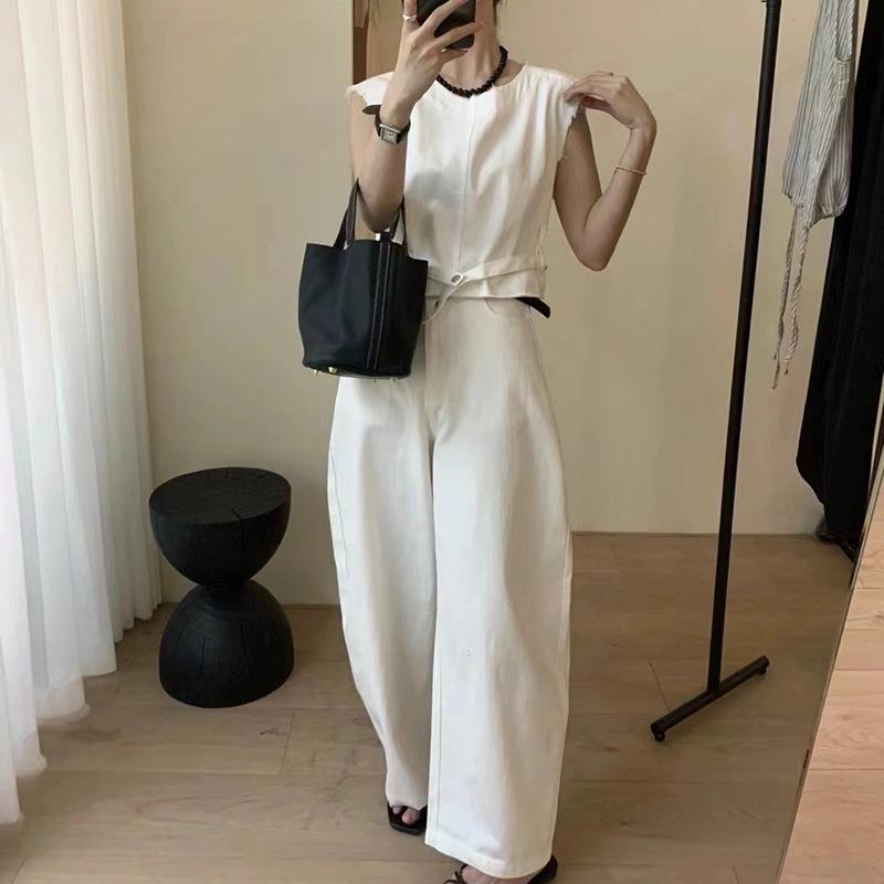 トップス ズボン セットアップ レディース 夏 綿 白いこと S M L