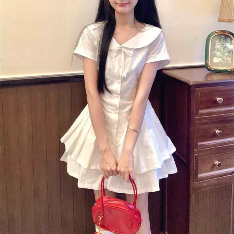 衣裳 レディース A伝達ルート ?衫? 短袖 藏藍 白いこと