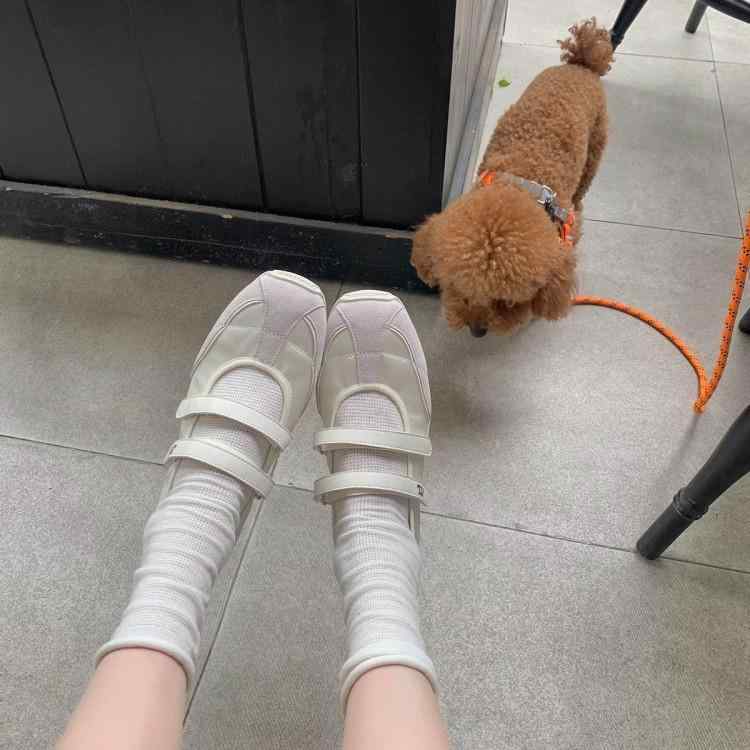 シューズ お上さん用 好いたらしい 通気性 履き分かりやすい 牛皮 軽さ 防滑 面チャック 置き目とり捨てる スポーティ 心地よい 春夏 秋 25-27糎
