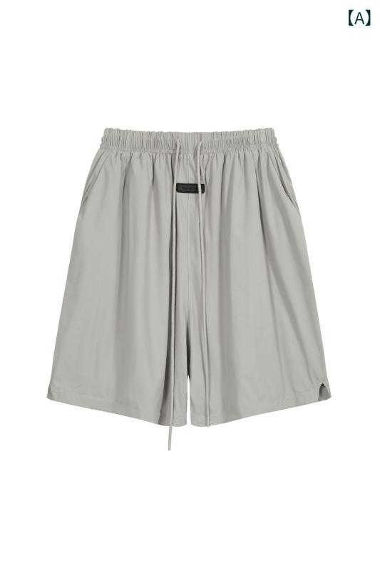 FEAR OF GOD ESSENTIALS 夏 新品 メンズナイロンストレッチウエスト 吊りひも 5 分 丈 ズボン下