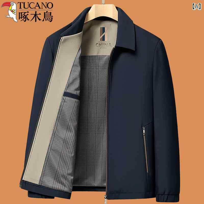 Woodpecker 2025 目あたらしい お父っつぁん アウタースーツ 中高年 年月 上衣 中年 おじいちゃん 秋 服