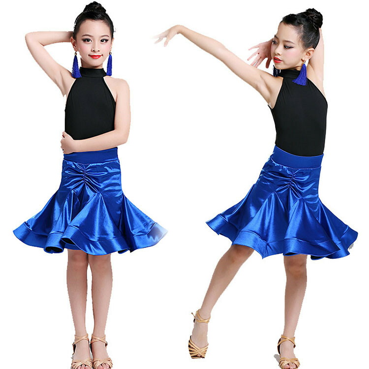 ラテンダンス Latin ラテン レオタード スカート キッズ 演出 高級感 練習用 オシャレ 女の子 二点