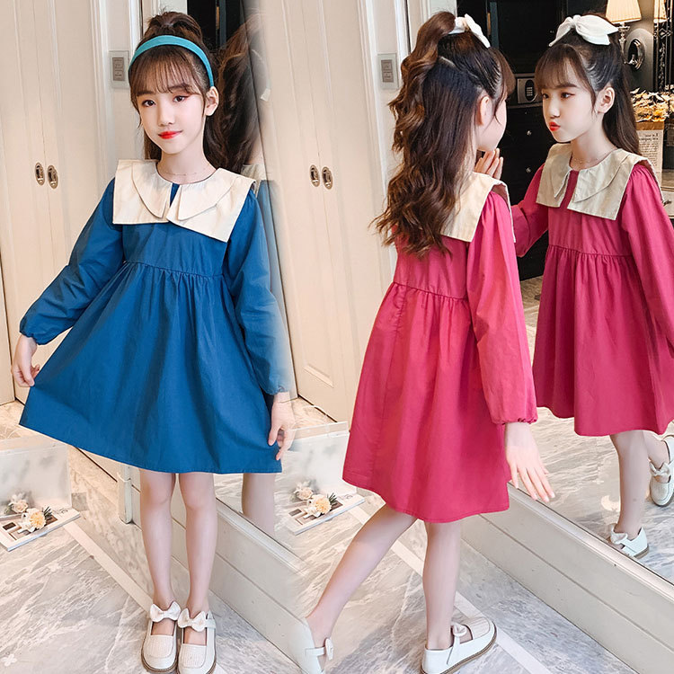 ワンピース キッズ 子供服 ラペル Aライン長袖 秋 女の子 プレゼント ファッション 女児 可愛い きれいめ お嬢様風 結婚式 おしゃれ お出かけ パーティー 学生 無地 110 170 Tz 916 最大10 Offクーポン