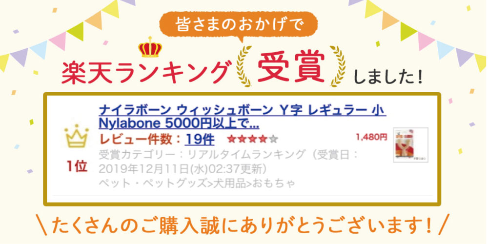 楽天市場 楽天ランキング1位獲得 ナイラボーン ウィッシュボーン ｙ字 レギュラー 小 Nylabone 3980円以上で送料無料 あす楽対応 クリックポスト3本までok 代引不可 むおもちゃ いぬとねこのトイスマ