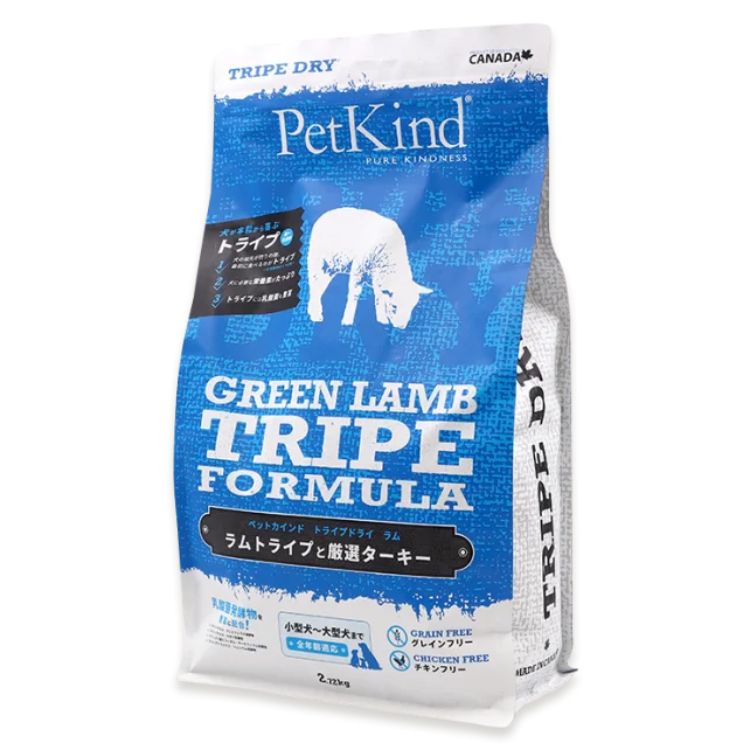 PetKind ペットカインド グリーンラムトライプ 犬 フード ドッグフード オールステージ 全年齢 グレインフリー トライプファースト 総合栄養食 プレミアムフード 人口防腐剤不使用