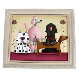 楽天市場 プードルと３匹の犬達 ジョーパリー 犬 ドッグ プードル 絵画 絵 インテリア 額 グッズ プードルチャンネル楽天市場店