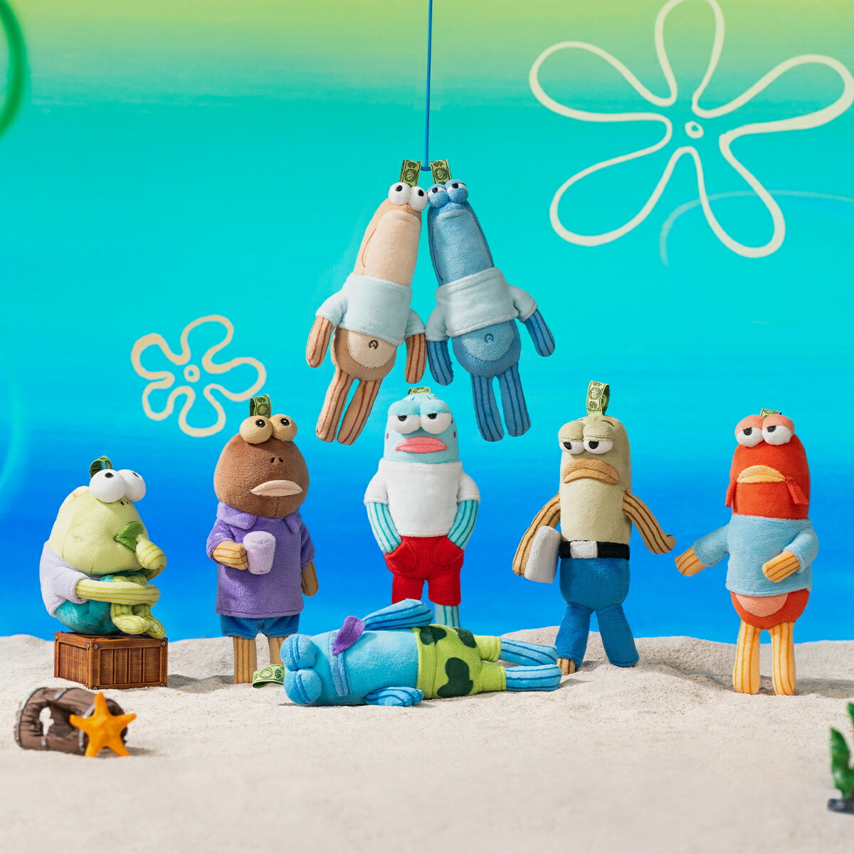 【POP MART 公式ストア】SpongeBob Bikini Bottom Buddies おかしなぬいぐるみシリーズ【アソートボックス】スポンジボブ ぬいぐるみ ドール おもちゃ ガチャガチャ ソフビ人形 キーホルダー ブラインドドール ギフト 推し活 ポプマ