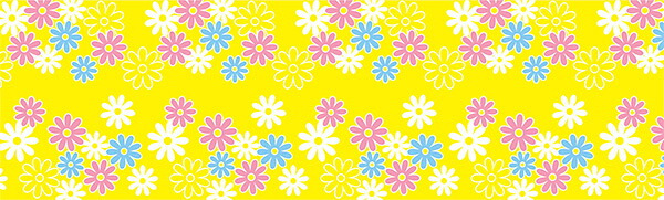 ビニール幕 花柄イメージ（黄）　60cm×50m巻　PE0．07mm（t）【1本入】