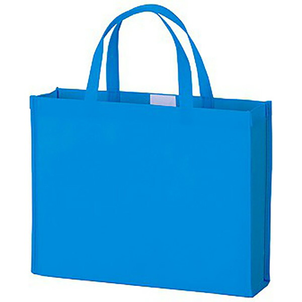 ビズソフトバッグ（ヨコ型） ライトブルー　本体：約28×35×マチ8cm（名入れスペース：H10×W20cm） 持ち手：2×35cm　PP（不織布）90g/平方メートル【100枚入】 13,376円