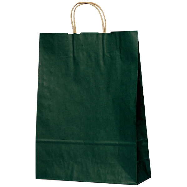 紙手提げ袋 緑 T&minus;8（200枚入）　H43&times;W32&times;D11cm　未晒【1ロット入】｜ポップギャラリー　店