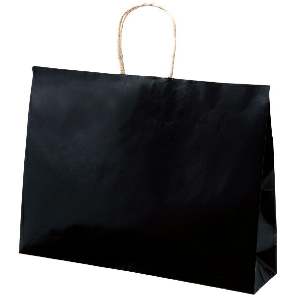 紙手提げ袋 ブラック 横長（200枚入）　H32×W40×D10cm　未晒【1ロット入】 18,711円