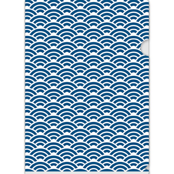 【納期一週間以上】A4クリアファイル 和柄（青海波）　310×440mm　通常PP素材0.2mm厚【200枚入】