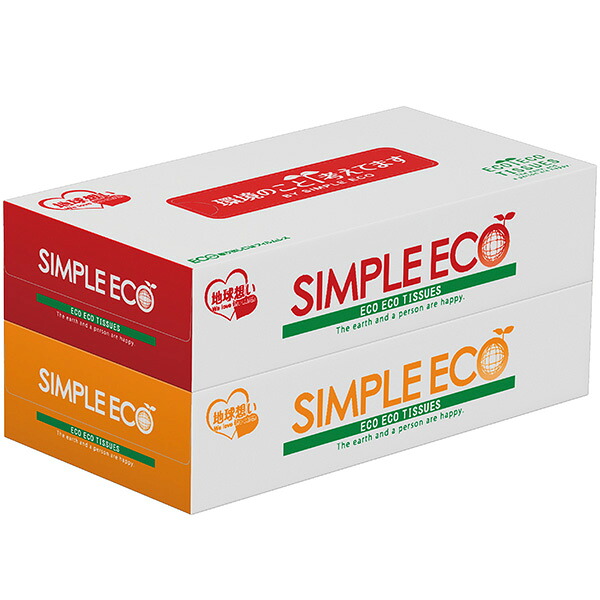 【時間指定不可】【代引き不可】【法人様限定商品】SIMPLE ECO ボックスティッシュ100W2P(2P×144個) 115×220×(50×2)Hmm 【1ケース入】|ポップギャラリー 店