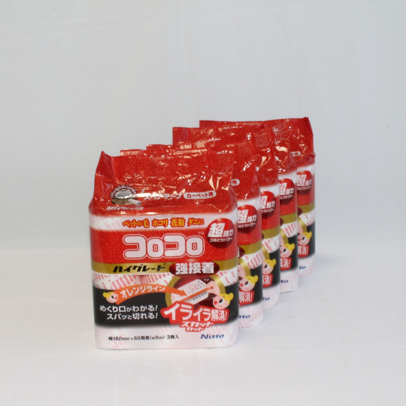 【5個まとめ買い！】Nitto ニトムズ コロコロ スペアテープ ハイグレード スカットカット 強接着 C4312 3巻入 清掃 掃除 簡単 クリーナー ベッド カーペット ラグ ソファ 髪の毛 ほこり おそうじ ペットの毛 花粉 ダニ 替え 交換 スペア　ダニ　花粉　カメムシ取り　ほこり