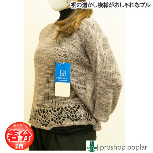 春夏 裾の透かし模様がおしゃれなプル 中級者 編み物キット Psicologosancora Es