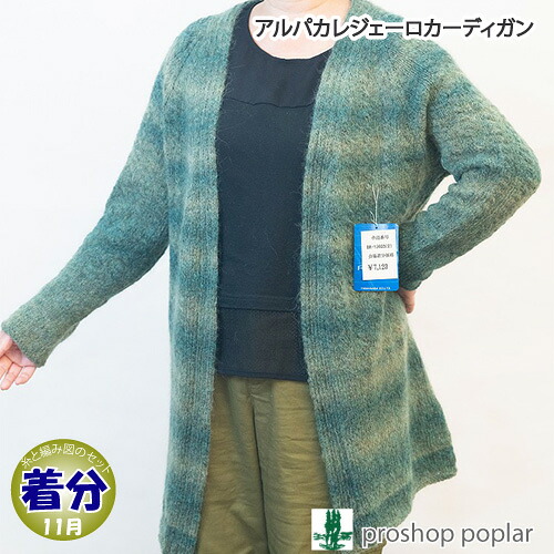 【秋冬】アルパカレジェーロカーディガン【中級者】【編み物キット】 毛糸のポプラ 5,762円