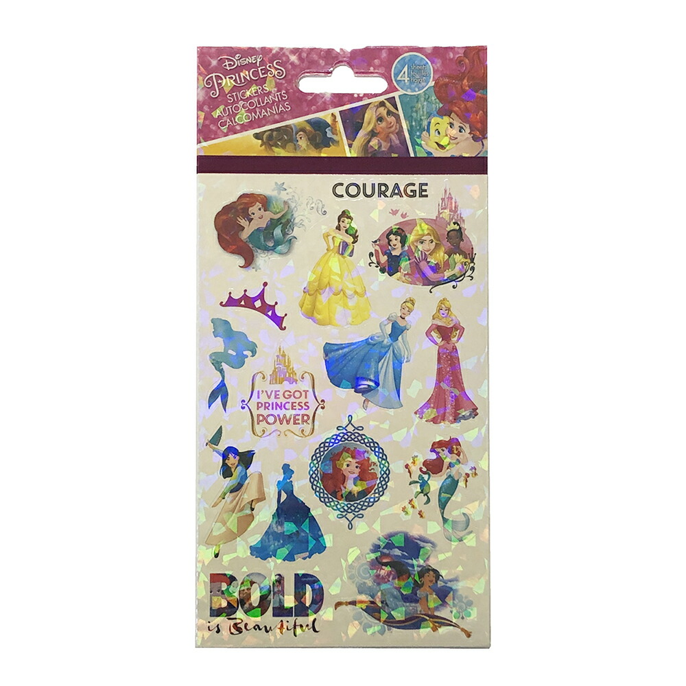 楽天市場】ディズニープリンセス ステッカー シール 4シート 72個入り