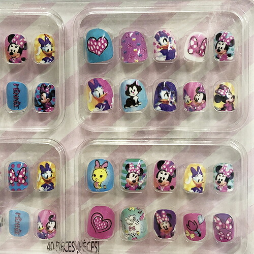 市場 ミニー キッズネイル 付け爪 キッズコスメ Minnie ミニーちゃん グッズ ネイルチップ ディズニー キッズ ネイルセット 40個入り