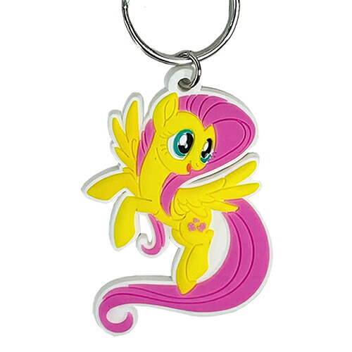 マイリトルポニー ラバー d Mlp Mylittleponny かわいい アメリカ インポート キャラクター キーチェーン キーホルダー グッズ チャーム ピンク フラッターシャイ ポニー 輸入品 鍵 雑貨 新品同様 チャーム