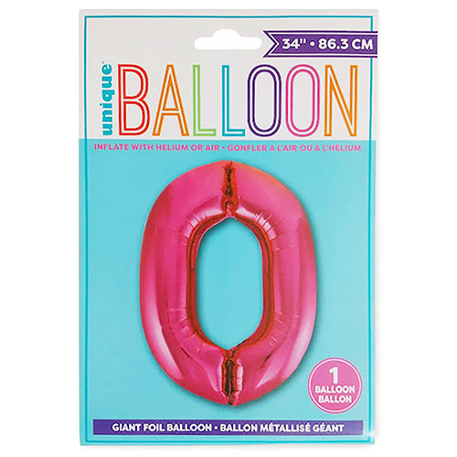 【楽天市場】フォイル ナンバーバルーン ( 0 ホットピンク ) 34" 86.3cm 16047 風船 数字 数 ナンバー 大きい 誕生日