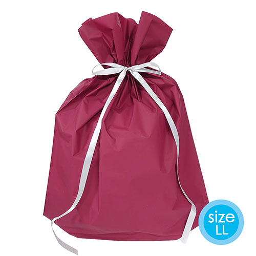 【新品】 ラッピング袋 大 LLサイズ リボン付き　ギフト袋 1枚 誕生日 ラッピング 袋 大 ギフトバッグ 不織布 リボン付 巾着袋