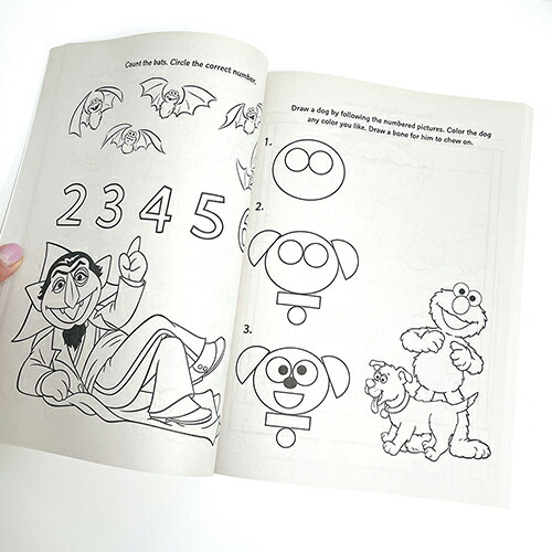 セサミストリート ぬりえ アクテビティ ぬり絵 英語 塗り絵 Gigantic ブック セサミ 海外 知育玩具 a カラーリングブック 赤