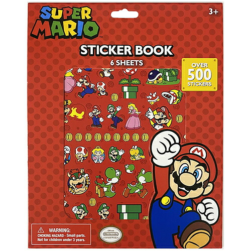 楽天市場】スーパーマリオ ステッカーブック OVER500 6シート 17744