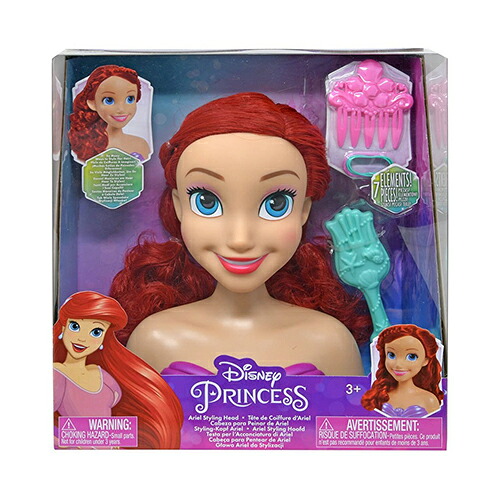 ディズニープリンセス スタイリングヘッド アリエル ( ブラシ 水色 ) 18869 おもちゃ 人形 ドール ヘアアレンジ スタイリング スタイリスト ヘア リトルマーメイド 女の子 女子 幼稚園 保育園 人形 ヘアブラシ ゴム 輸入品 インポート USA ( 87045/87046 )