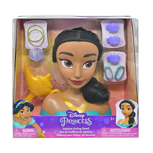 ディズニープリンセス スタイリングヘッド ジャスミン 18870 おもちゃ 人形 ドール ヘアアレンジ スタイリング スタイリスト ヘア アラジン プリンセス 女の子 女子 幼稚園 保育園 人形 ヘアブラシ ゴム 輸入品 インポート USA ( 87370 )