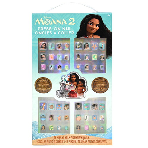 モアナ 2 ネイルチップ 48個入り 19732 モアナと伝説の海 ディズニー グッズ おもちゃ アクセ ネイル ネイルグッズ つけ爪 つけづめ ペディキュア 接着剤付き おしゃれ カラフル 夏 子供 こども キッズ かわいい 女の子 USA 輸入品 インポート MA0035GG画像