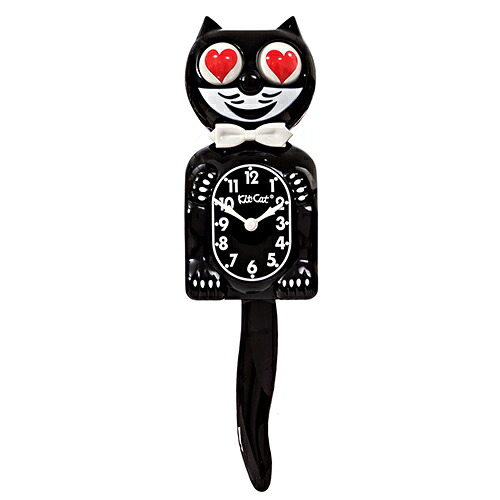キットキャットクロック ( クラッシック ブラック ハートアイ ) pud1038 限定 limited edition Classic Black Kit-Cat klock 黒 猫 ねこ 黒猫 ハート 掛け時計 掛時計 時計 インテリア 雑貨 グッズ おしゃれ デザイン かわいい アメリカ MADE IN U.S.A KITCAT-BC1-HT