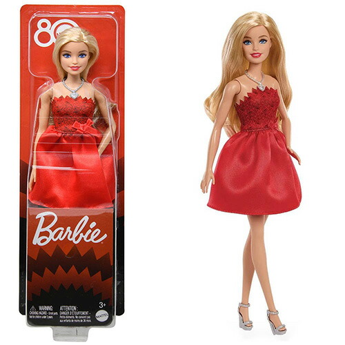 バービー 人形 80th アニバーサリードール 20463 バービー人形 MATTEL Barbie ドール バービーグッズ コレクション おもちゃ 80周年 記念 ルビーレッドドレス ブロンド 金髪 雑貨 かわいい 輸入品 インポート