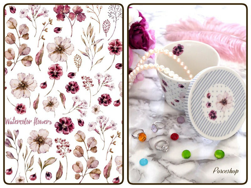 楽天市場】ポーセラーツ 転写紙 【白磁用】Line Art Girl＆Flower