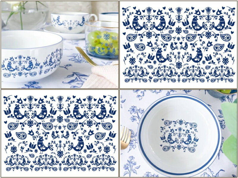 楽天市場】ポーセラーツ 転写紙【セット割】北欧風 フローラルバード