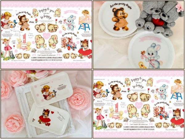 楽天市場】ポーセラーツ 転写紙 【セット割】 girls and animals