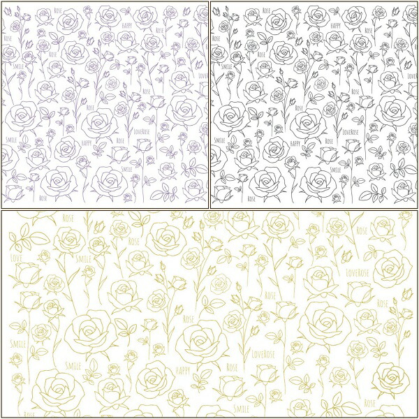 ポーセラーツ 転写紙 Love Rose ブラック パープル ゴールド お得なセット 25 Off ポーセリンアート用 かわいい オシャレ ポーセリン ポーセラーツ転写紙 薔薇 バラ 花 韓国イラスト風 超ポイントバック祭