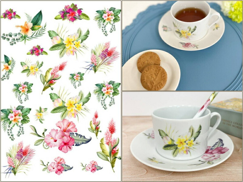 楽天市場】ポーセラーツ 転写紙 【セット割】ハワイアンブーケ転写紙