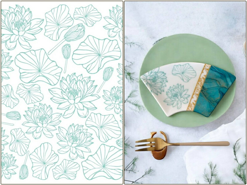 楽天市場】ポーセラーツ 転写紙【セット割】ロータスフラワー転写紙