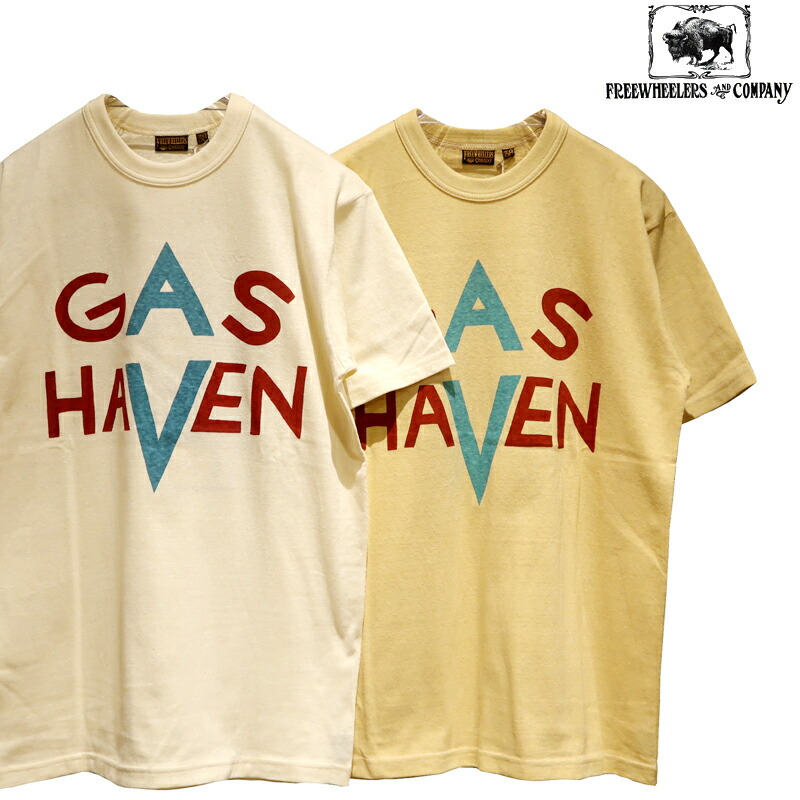 【送料無料】 FREEWHEELERS（フリーホイーラーズ） “GAS HAVEN/ガスヘイブン” #2535003 AMERICAN LANDSCAPE SERIES メンズ アメカジ プリントTシャツ アメリカンランドスケープシリーズ 日本製