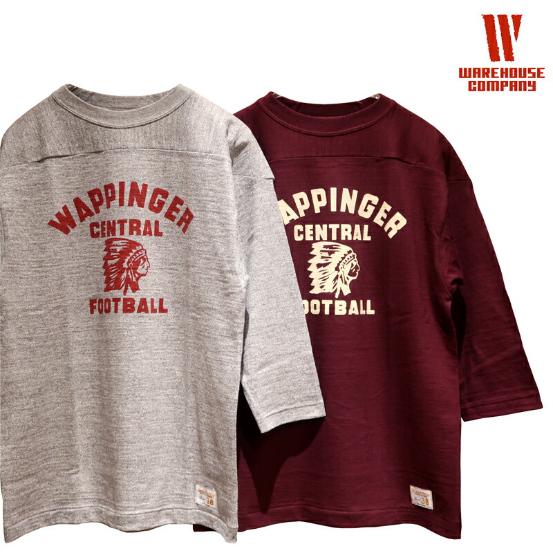 Wapi Gar 【楽天市場】【送料無料】 WAREHOUSE(ウエアハウス) Lot.4063 7分袖フットボールTシャツ “WAPPINGER/ワッピンガー ...