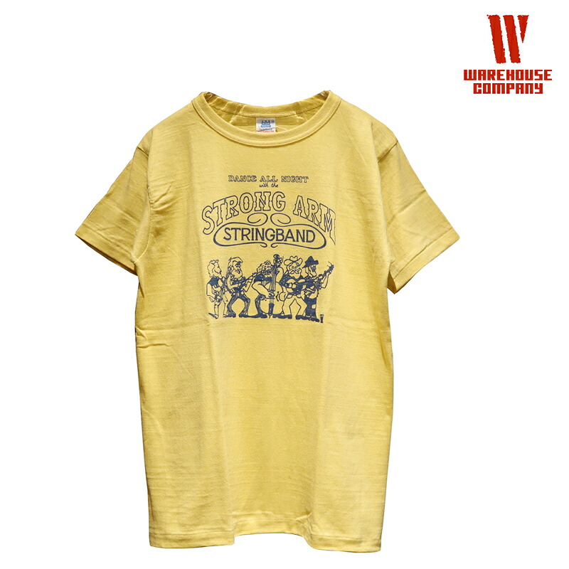 【送料無料】 WAREHOUSE(ウエアハウス) JOHN GLUCKOW Lot.JG-CS06 “STRONGARM STRING BAND T/ストロングアームストリングバンドTシャツ” メンズ アメカジ ビンテージレプリカ シャドウボーダー ジョングラッコー 丸胴 日本製|PORKY’S