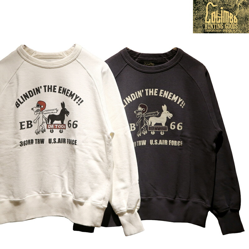 【貨物輸送無料】 COLIMBO（コリンボ） “Lagergeld Raglan Sweat Shirt \"EB66 BLINDIN’ THE ENEMY\""/ラガーゲルドラグランスウェット \""ブラインディングジエネミー\""” ZA-0405  メンズ アメカジ ミリタリー 日本製"