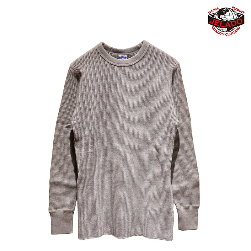 【貨物輸送無料】 JELADO（ジェラード） “MEGA THERMAL Crew Neck S\u0026P/メガサーマルクルーネック ソルト＆黒コショウ” AB94237 メンズ アメカジ サーマルシャツ ワーヘル 日本製