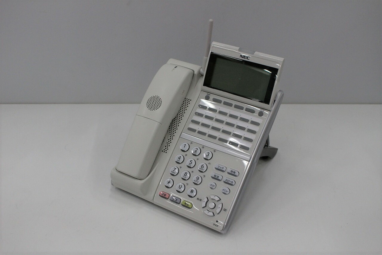 【中古ビジネスホン/中古ビジネスフォン】【中古】 NEC AspireUX DT300　24ボタンカールコードレス電話機 DTZ-24BT-1D(WH) 【ビジネスホン/ビジネスフォン 業務用 カールコードレス電話機 卓上型】