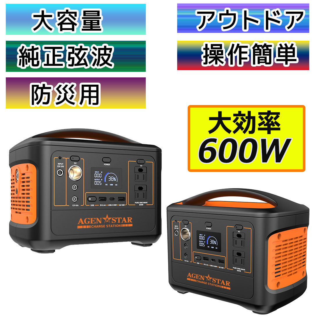 30％OFF】 ACコンセント TypeC 500W キャンプ DC ポータブル電源 地震 停電 大容量568WH 防災 緊急用電源 アウトドア 小型発電機  期間限定 正弦波 防災グッズ 家庭用蓄電池 153600mAh USB 蓄電池バッテリー ソーラー充電 車中泊 災害 QC3.0搭載 急速充電 電池