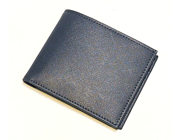 BIAGINI ビアジニ イタリア サフィアーノレザー 財布 ウォレット P337 ネイビーxブラウン|A-ONE